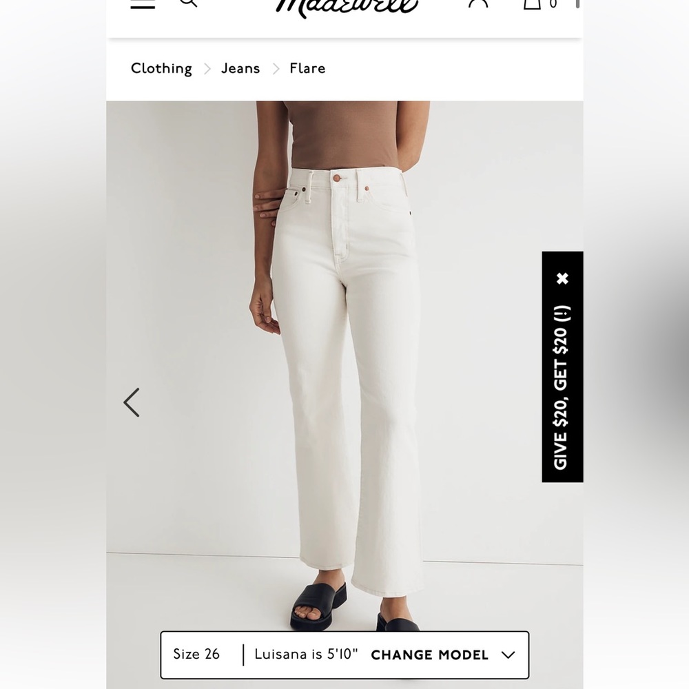 NWT!!! The Perfect Vintage Flare Crop Jean in Vintage Canvas
